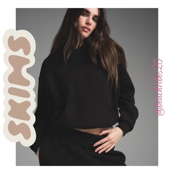 SKIMS Cotton Fleece Classic Hoodie Onyx Medium NWT - Picture 3 of 7